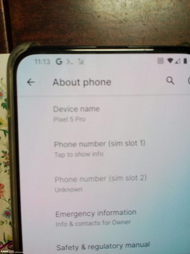 Первые фотографии Google Pixel 5 Pro с подэкранной камерой