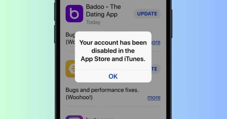 Ваша учетная запись в App Store и iTunes заблокирована. Что делать